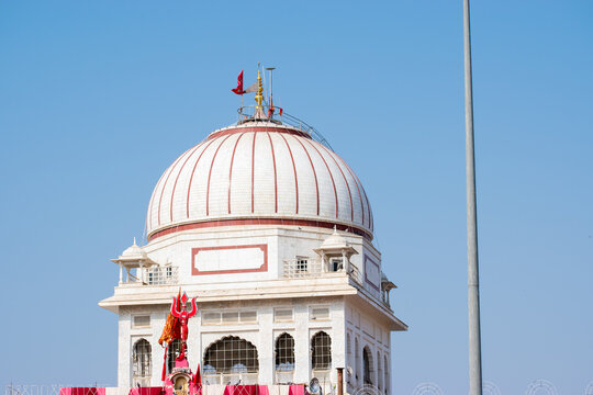 Top view of famous Karni mata temple also called as rat temple at Deshnoke Rajasthan.  