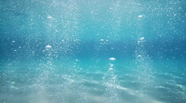 Abundant Bubbles in Crystal Clear Lake Water &ndash; Underwater Nature Motion 4K 60fps