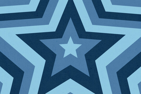 retro background, blue star, groovie 60s 70s backdrop, distressed grain texture, abstract nostalgia print