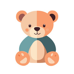 Obraz premium Teddy Bear Illustration Cute Style Isolated on White Background. Playful Design Element for Kids Room Decor, Nursery Art, Baby Shower Invitations, and Children's Books. Vector Graphic Toy.