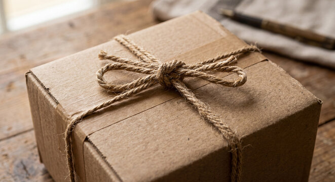 Sealed Box with String Knot Detail Close Up