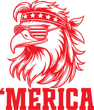 Merica Eagle Mullet SVG, Merica Eagle Mullet 4th Of July SVG, Merica Patriotic American SVG, 4th Of July SVG