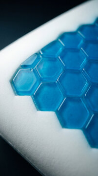 Macro texture of cooling gel memory foam pillow for thermoregulation