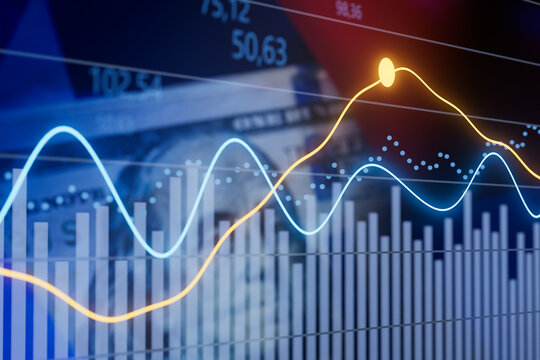 Financial market data shows trends and fluctuations in stock prices over time for investors and analysts