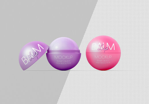 Lip Balm Sphere Mockup Set