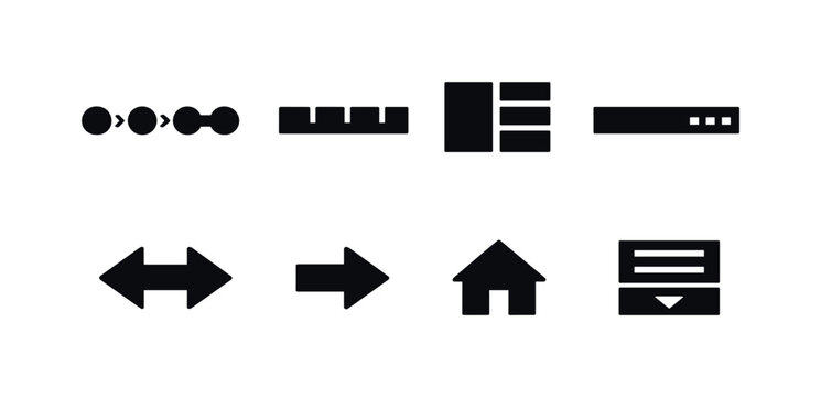 UI navigation structure: breadcrumb path, tab menu, sidebar navigation, top navigation bar, dropdown menu, back arrow, forward arrow, home icon