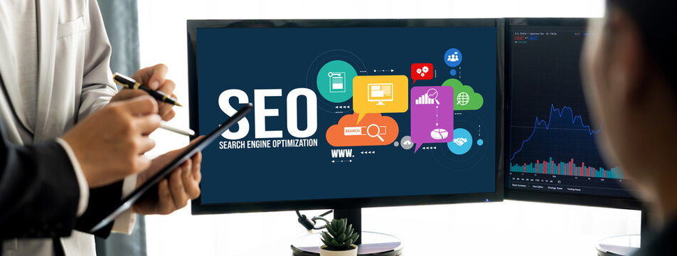 SEO search engine optimization for brisk e-commerce and online retail business showing on computer screen