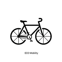 Fototapeta premium Eco Mobility Bicycle Icon - Sustainable Transport and Green Lifestyle Concept