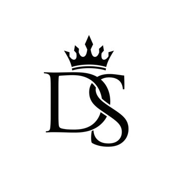 Elegant DS Monogram with Crown, Luxury Royal Symbol, Vintage Initials Logo