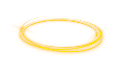 Fototapeta premium Glowing golden ring with soft halo and sparkling particle effects. Minimal design highlights clean circular geometry. Ideal for banners, logos, and digital graphic compositions.