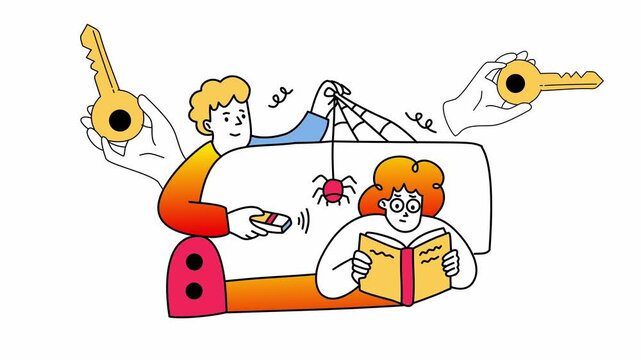 group of friends playing funny prank together on their friend