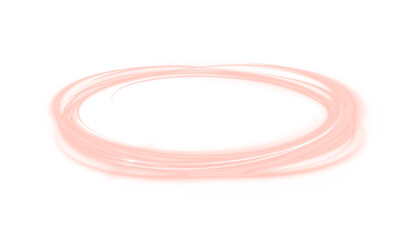 Naklejka premium Glowing red circular neon ring with intense light effect and smooth edges. Soft halo surrounds the shape creating depth and dimension. Perfect for modern graphics and digital overlays.