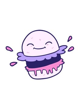shaking motion animation of a cartoon fast food burger