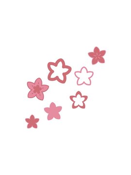 splitting effect animation of multiple flowers form a japnese floral pattern