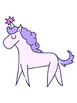 glitter effect animation of hand drawn quirky cartoon unicorn