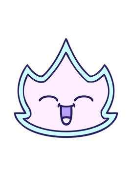 pixelize effect animation of cute cartoon of a fire