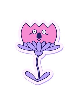 jiggle motion animation of sticker of a flower illustration