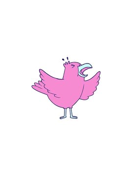 sales flash animation of cartoon squawking bird