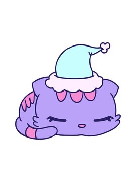 bob and pause animation of cartoon christmas of kawaii cat