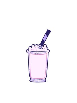 blinking radial lines animation of cartoon milkshake illustration