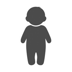 Baby Silhouette Icon, Infant Child Figure Symbol, Cute Minimal Flat Design Isolated on Transparent Background PNG Transparent Background