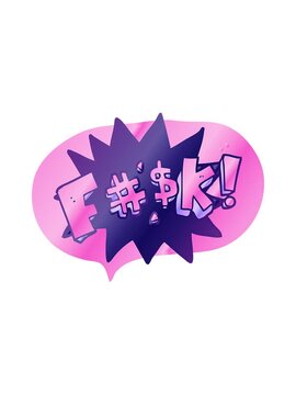popping motion animation of freehand drawn speech bubble cartoon swearword