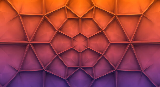 Geometric Harmony: A vibrant abstract composition showcasing a network of intersecting lines that form interconnected geometric shapes, offering a sense of depth and intricate design.