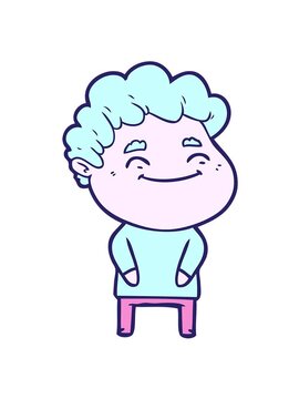 jiggle motion animation of cartoon friendly man