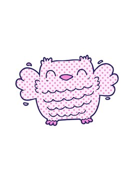 spinning motion animation of cartoon owl illustration