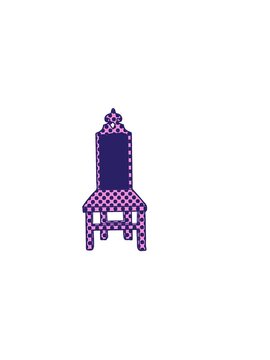 horizontally vibrating animation of fancy cartoon chair
