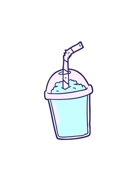 attention grabbing animation of cartoon iced smoothie