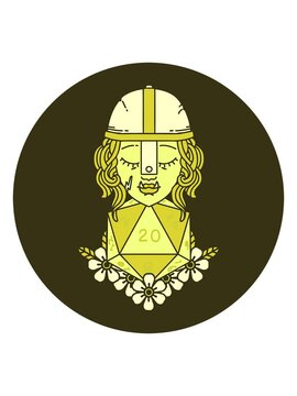 changing color animation of half orc fighter character with natural twenty dice roll