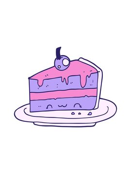 pixelize effect animation of quirky cartoon cake