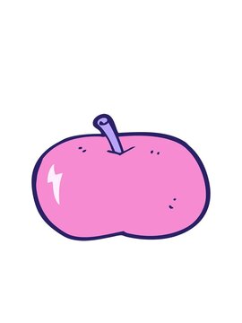 bobbing motion animation of cartoon shiny apple