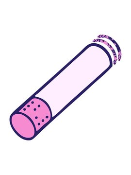 power up animation of retro grunge texture cartoon of a cigarette stick