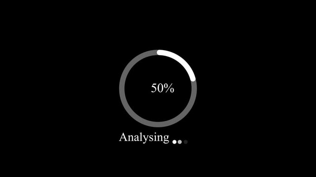 Professional System Checking circular progress bar animation on black background , with video animation.