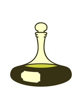 changing color animation of cartoon of a fancy decanter full of wine or maybe vampire blood