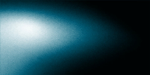 Fototapeta premium Abstract image of a blurred glowing spot on a teal blue to black background, this image can be used as a simple background for design.