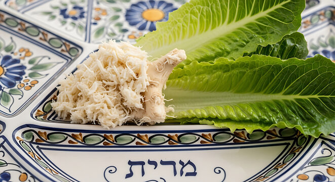 Traditional Jewish food on plate.