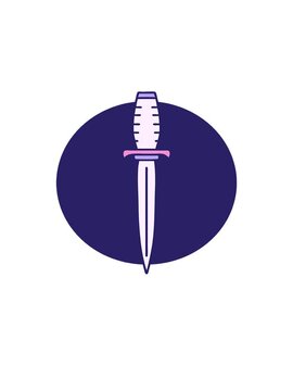 jumping motion animation of tattoo style image of a dagger