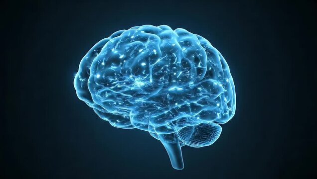 Glowing Neural Network Human Brain Digital Synapses Artificial Intelligence Science Technology Concept