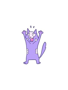 sales flash animation of cartoon panicking cat