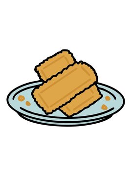 jiggle motion animation of brazilian fried pastels on plate