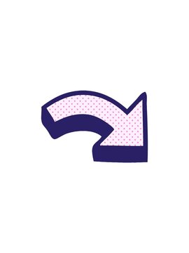 flashy sales animation of a comic book style cartoon of a directional arrow