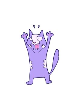 spinning motion animation of cartoon panicking cat