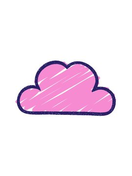 jiggle motion animation of quirky Cloud Chalk Drawing