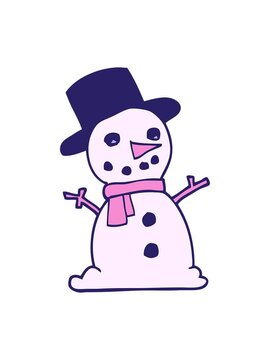 pixelize effect animation of cartoon doodle trad snowman