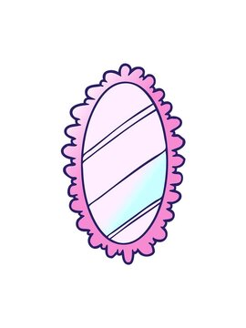 jiggle motion animation of cartoon framed old mirror design