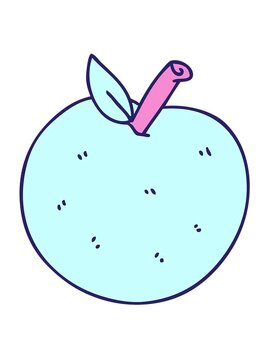 jiggle and pause animation of hand drawn quirky cartoon apple