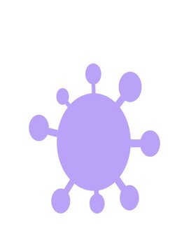 stretching up animation of virus cartoon